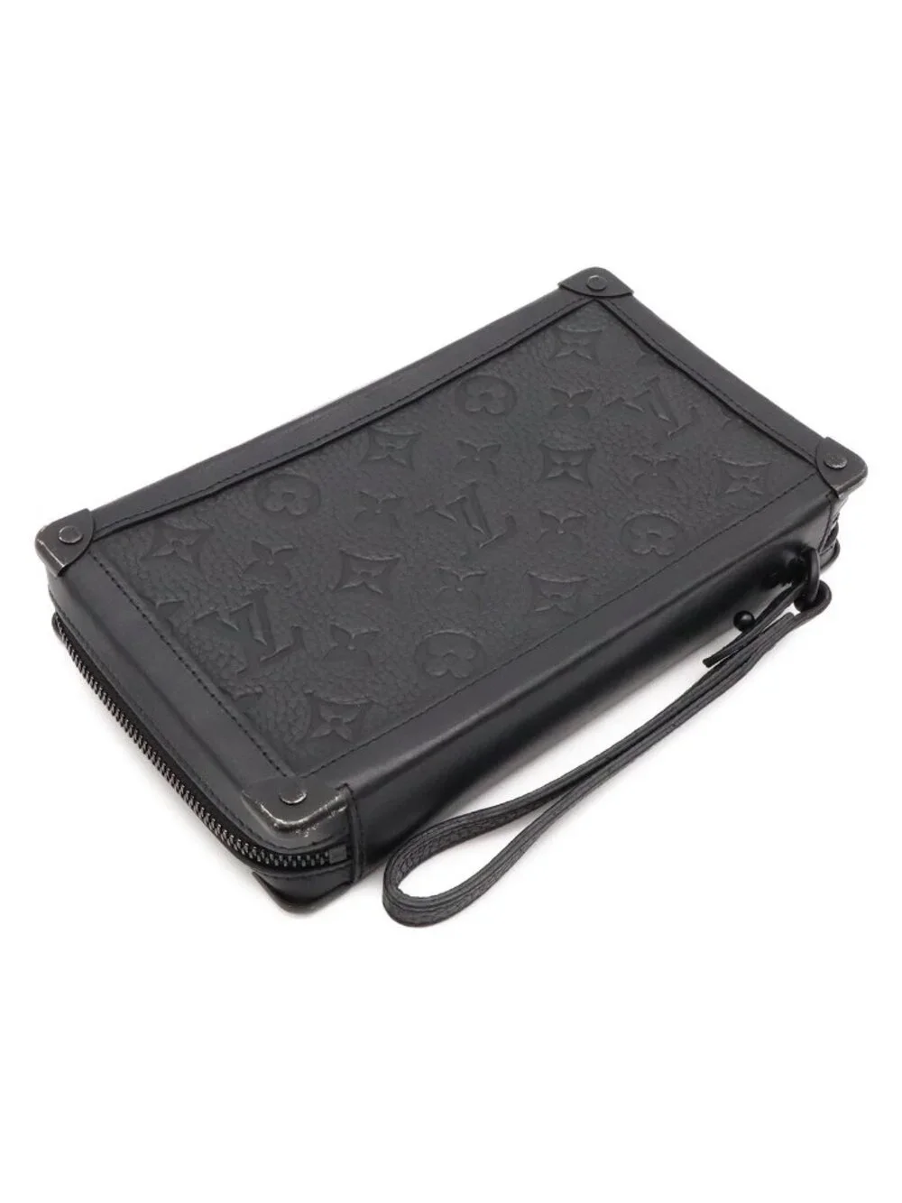 Louis Vuitton Monogram Taurillon Soft Trunk Clutch Black